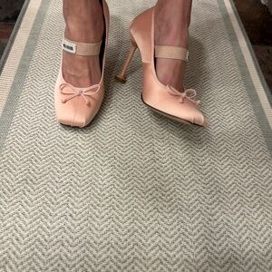 Miu Miu ballet toe heels light pink
